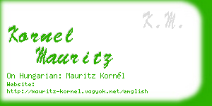 kornel mauritz business card